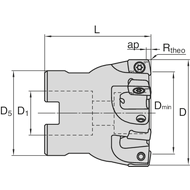 High feed-rate shell-type milling cutter 42 mm Z6